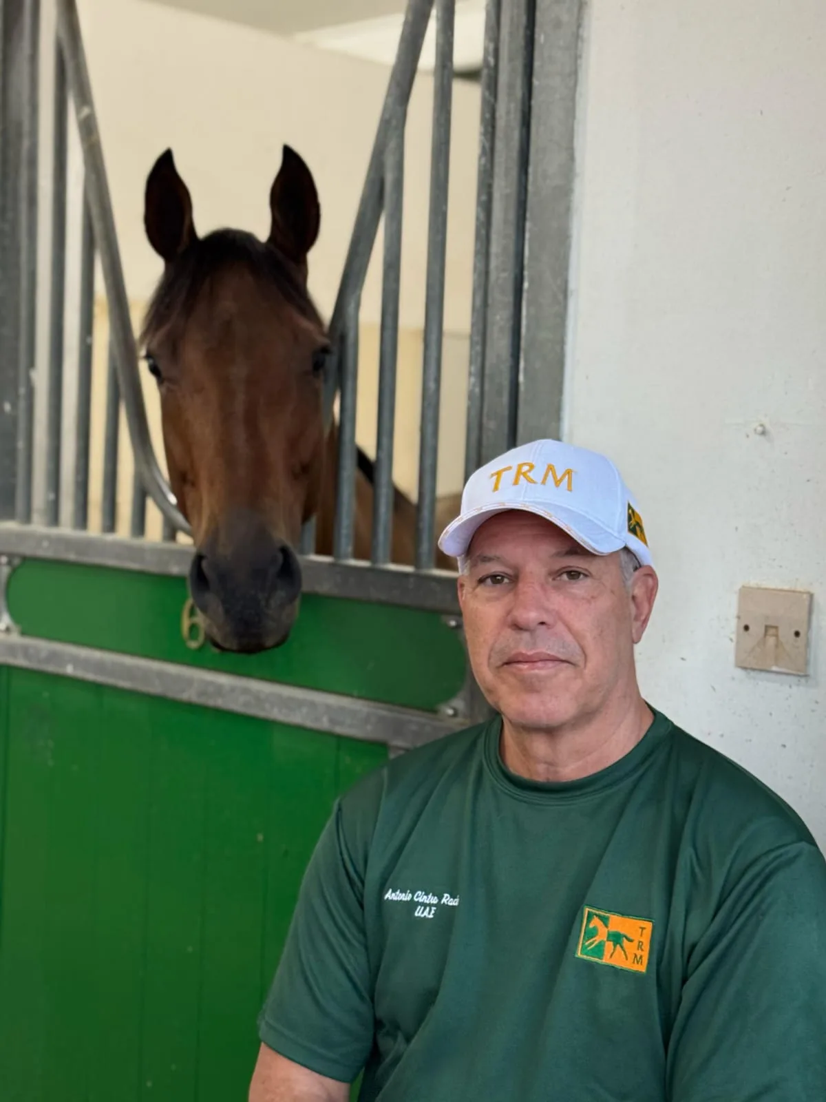 Trainer Antonio Cintra at the stable